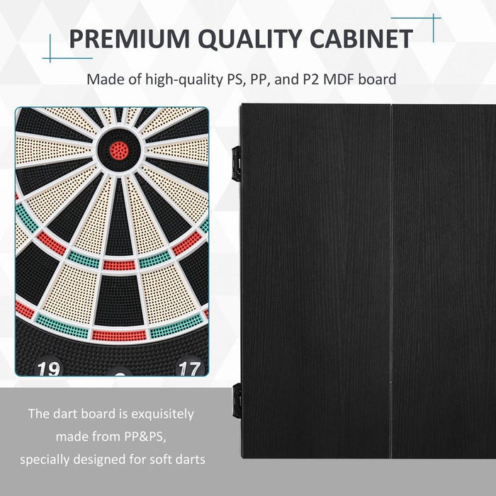 High-Quality Electronic Dartboard - LED Score Board - 27 Games - Storage Cabinet