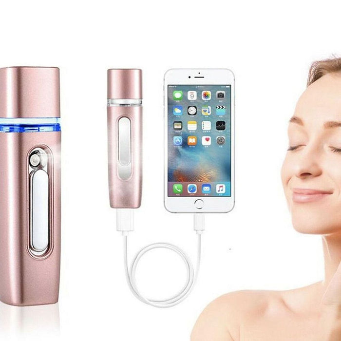 2-in-1 Portable Nano Mist Sprayer Handheld - Rose Gold