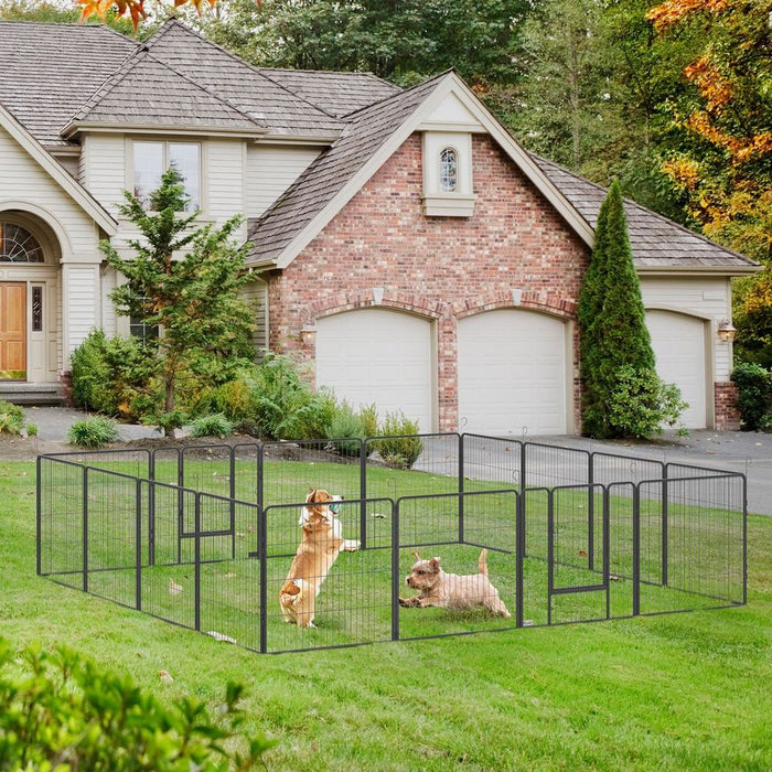 16 Panel Puppy Play Pen for Small & Medium Dogs | Heavy Duty & Spacious | 80Hcm