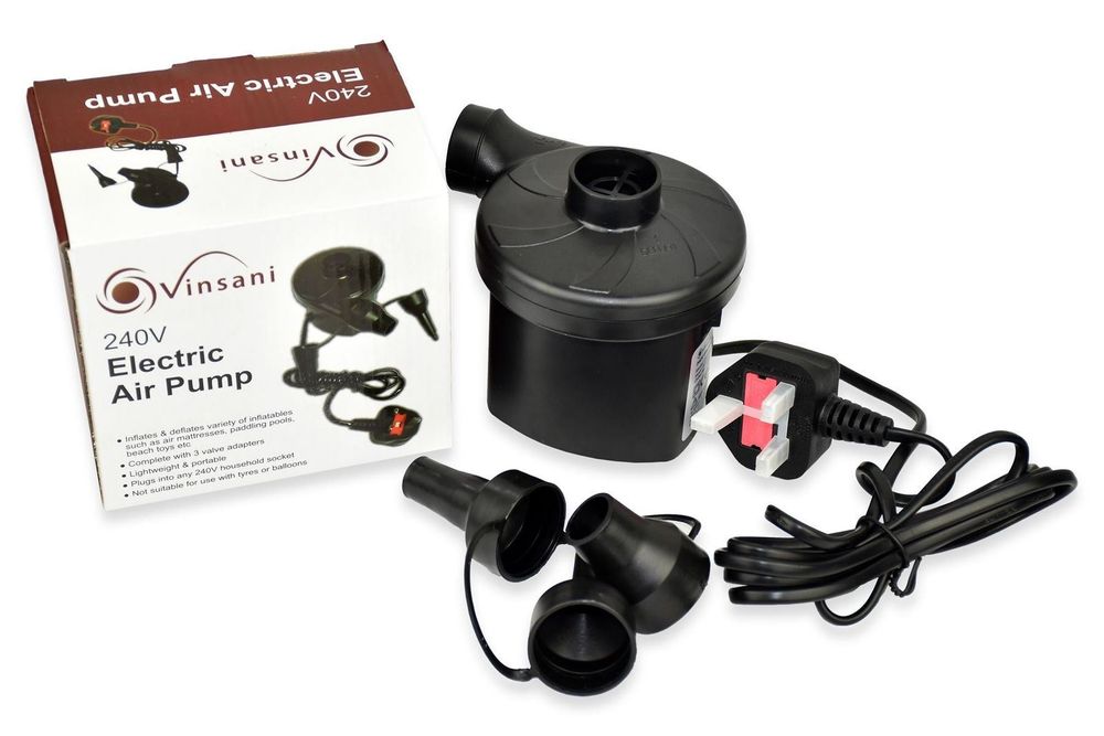 Premium Electric Air Pump - Inflate/Deflate in Seconds - Ideal for Home & Travel - 240V - VINSANI