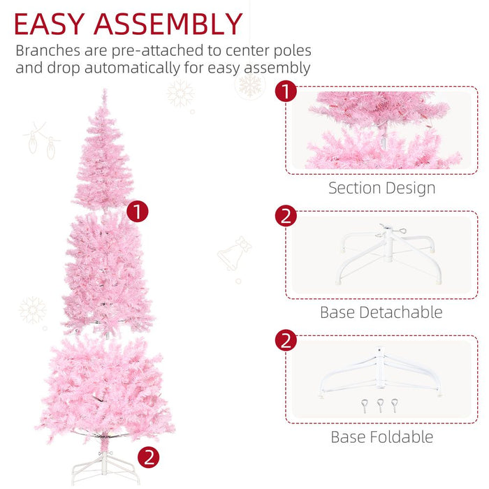 7FT Prelit Artificial Christmas Tree 350 LED Light HOMCOM