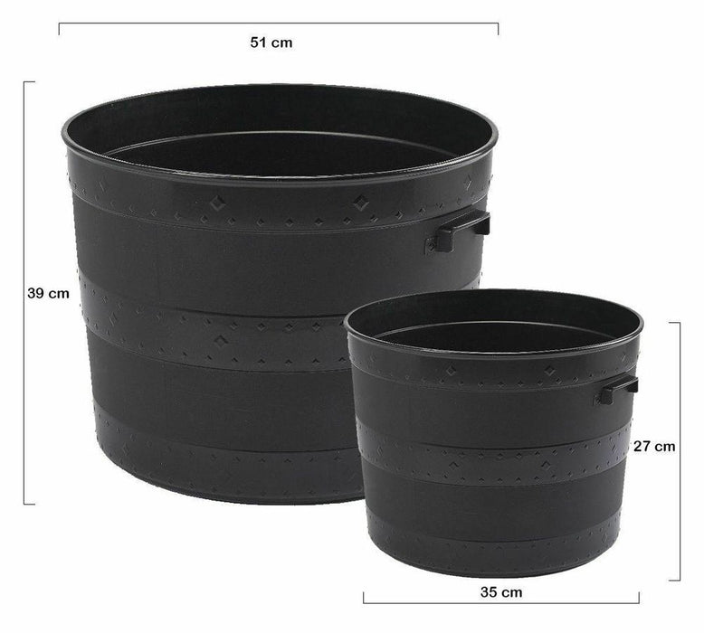 Whitefurzee Blacksmith Tub Planter - 24L or 102L - Indoor/Outdoor - High Quality & Durable - Handle for Easy Moving