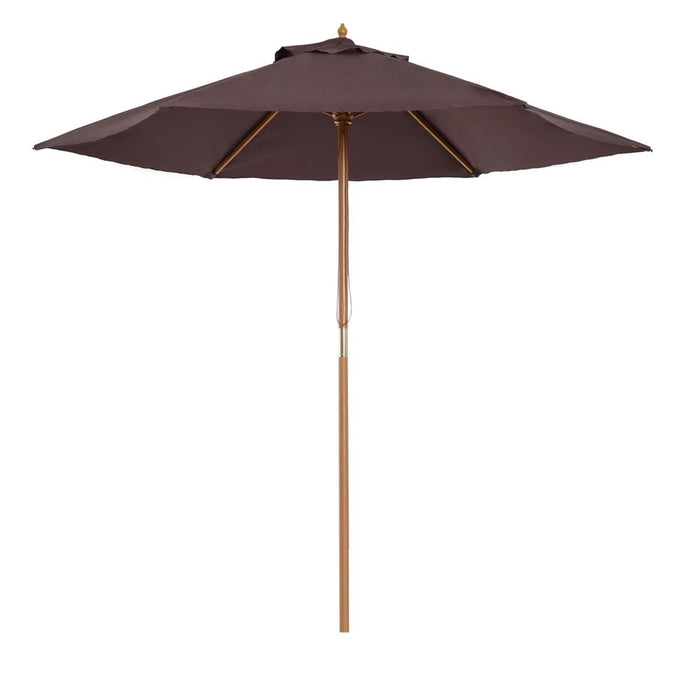 Outsunny 2.5m Wooden Garden Patio Parasol Umbrella - Superior Material & Excellent Workmanship