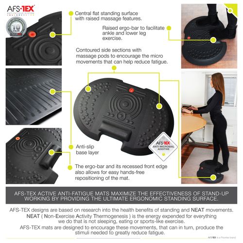 AFS-TEX® 4000X Black Active Anti-Fatigue Mat 50 x 76cm