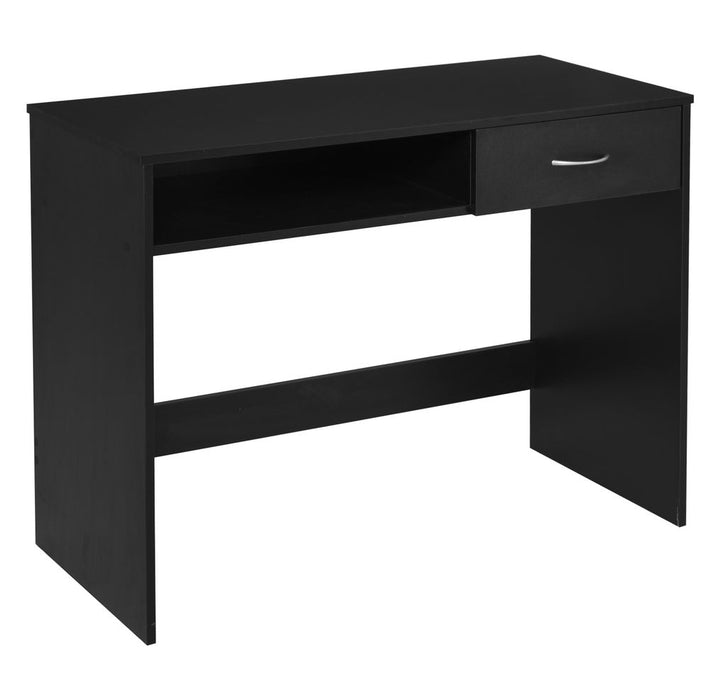 Premium Black Computer Desk with Storage Shelf & Drawer