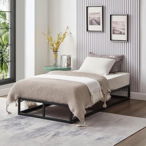 Single Metal Bed Frame Square Tube - Improved
