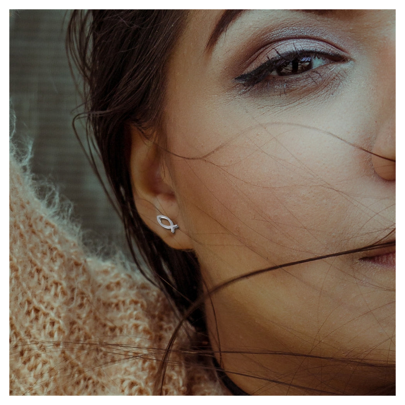 Christian Fish Stud Earrings | Ideal Birthday or Christmas Gift