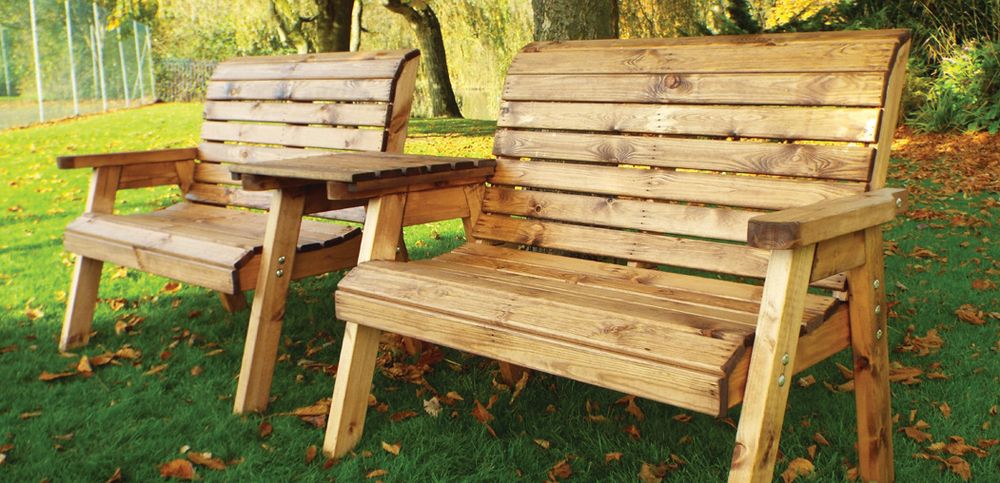 Twin Bench Set Straight - Charles Taylor, Classic English Design, Hand-finished in Britain, Sustainably Sourced Wood