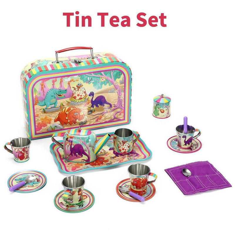 Soka 18pc Dinosaur Tin Tea Set