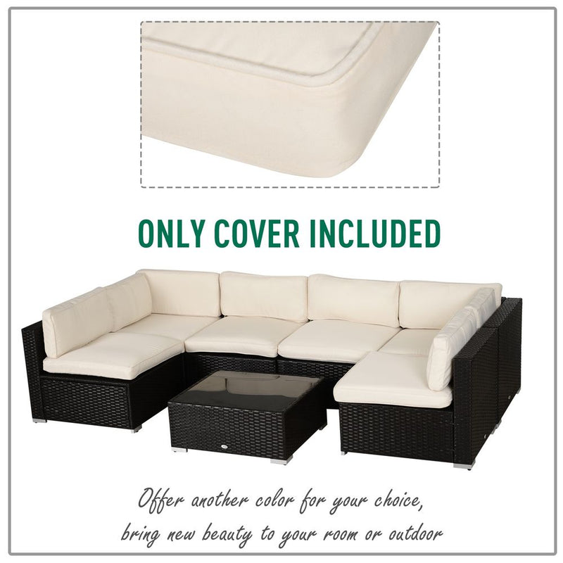 12-Piece Cushion Cover Replacement for Outdoor Garden Rattan Furniture Beige