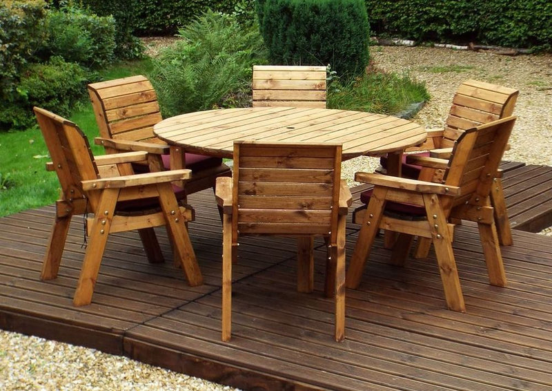 Luxurious Outdoor 6-Seater Circular Dining Set