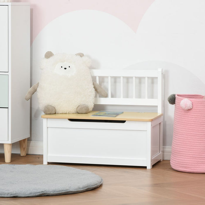 Multi-Functional Wooden Toy Box & Seat, 60 x 30 x 50cm