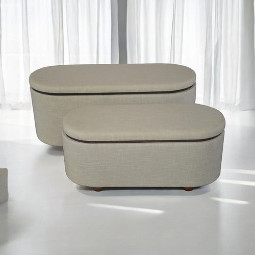 110/90CM SET 2 WOODEN OTTOMAN