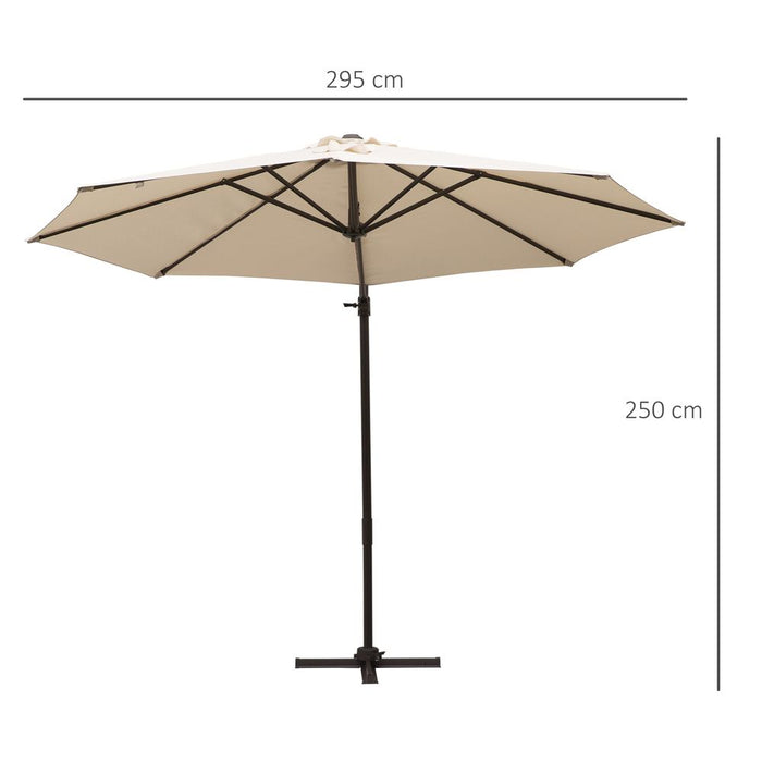 3m Cantilever Aluminium Frame Outdoor Garden Parasol