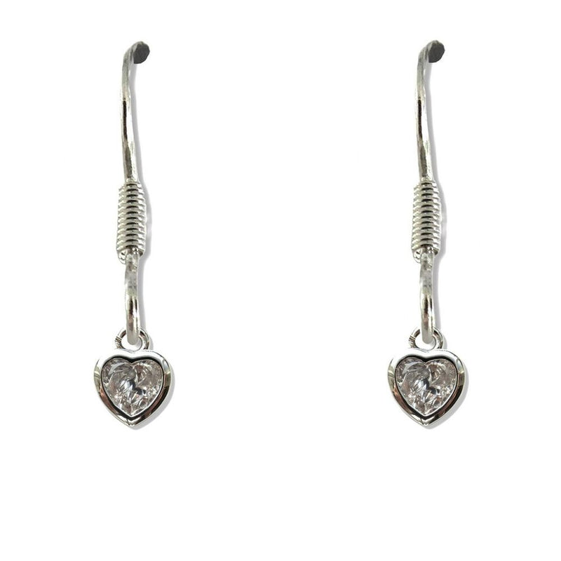 Sparkling CZ Heart Drop Earrings - High-Quality & Elegant Jewelry