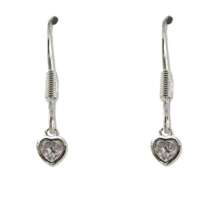 Sparkling CZ Heart Drop Earrings - High-Quality & Elegant Jewelry