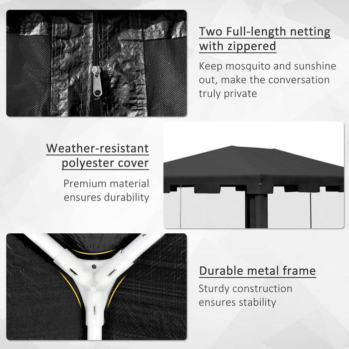 Outsunny 4x3m Party Tent - Waterproof Garden Gazebo Canopy - Wedding Cover Shade