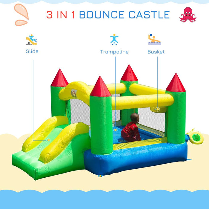 Premium Bouncy Castle with Slide - Durable Inflatable Jumper for Kids - HOMCOM