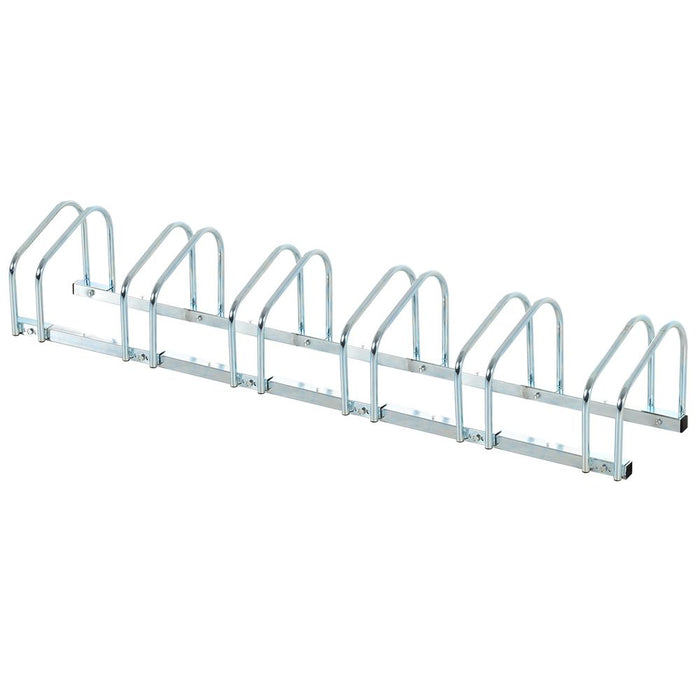 Bike Storage Rack - Holds 6 Bikes - Locking - Floor/Wall Mount - HOMCOM