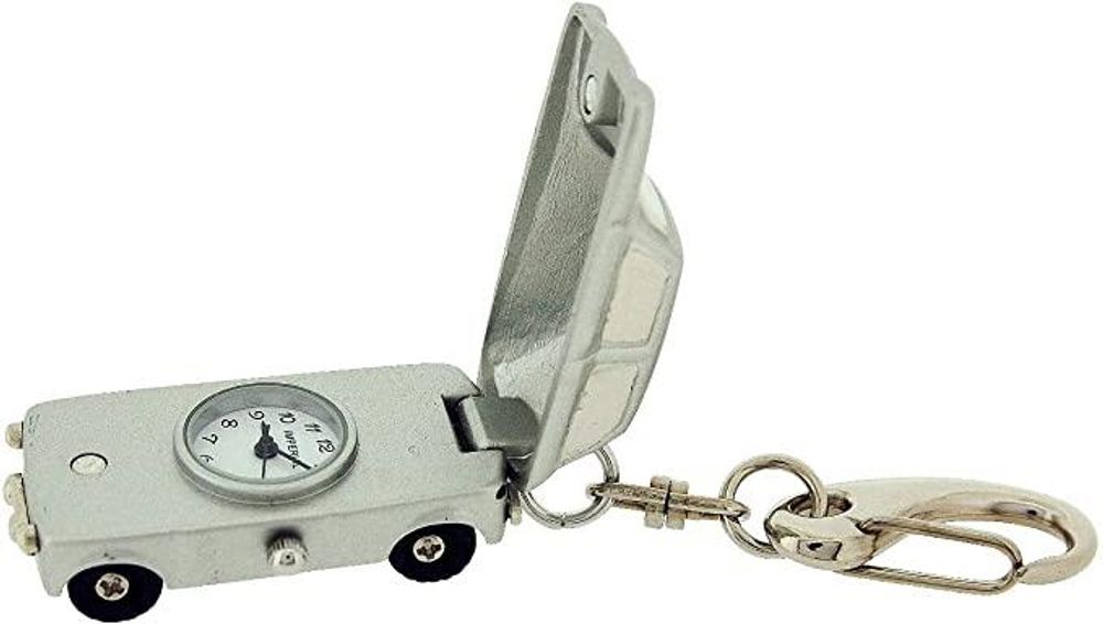 Premium Silver Mini Car Keychain Clock - CLEARANCE SALE! Limited Stock, Unboxed - RE-BATTERY Required