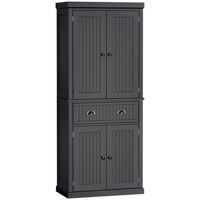 Space-Saving Freestanding Kitchen Storage Cabinet - Black