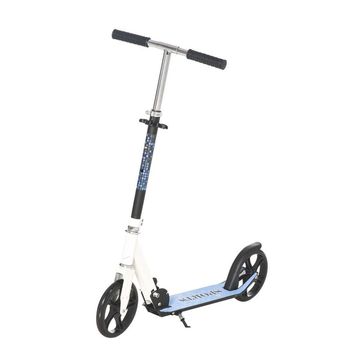 HOMCOM Kick Scooter Commuter Adjustable Foldable Aluminium White