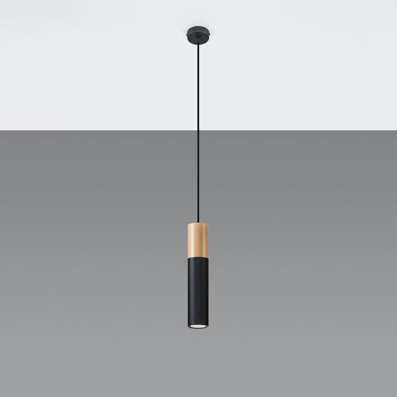 Pablo Pendant Lamp: Steel & Wood, Modern Design, GU10