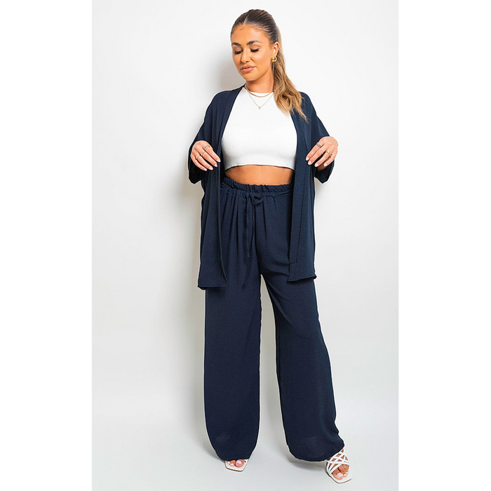 Effortlessly Chic Drawstring Waist Wide Leg Trouser