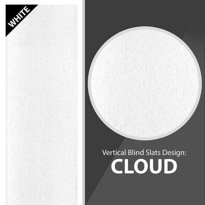 Cloud White Vertical Blind Slats Replacement - 2400mm - High Quality