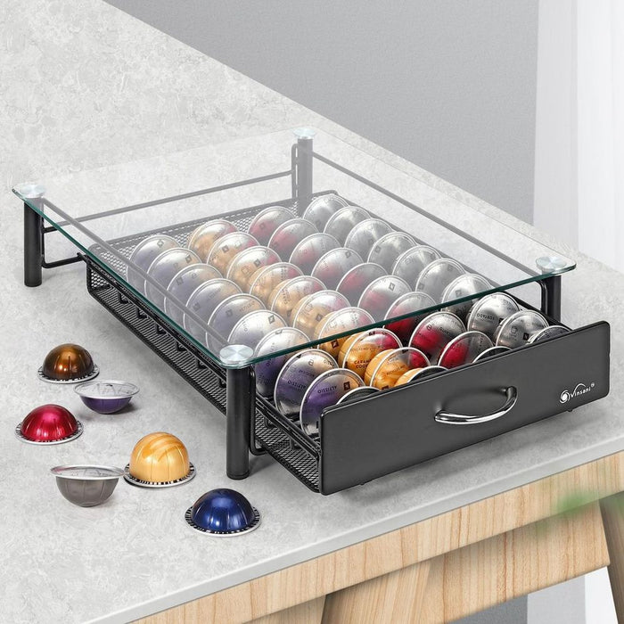 your kitchen."
"Organized and quick access to your favorite coffee pods."
"High-quality construction for long-lasting durability."
"Perfect for home or office use."
"Streamline your coffee routine with this versatile storage drawer.