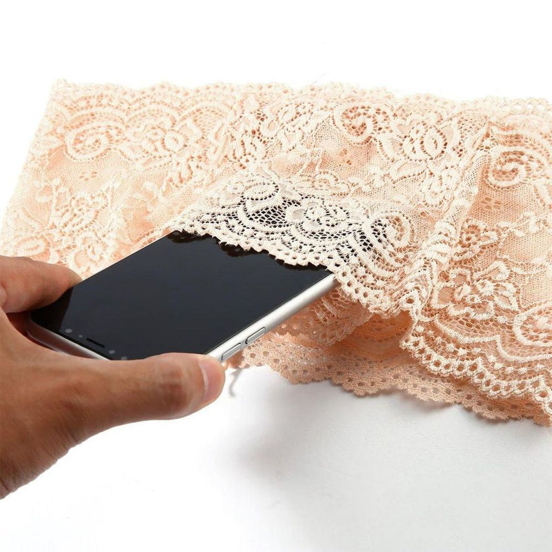 Premium Lace Thigh Band w/ Anti-Slip Cellphone Pocket - XL Nude. Anti-Chafing, Fashion Accessory, Protects Thighs. 90% Nylon, 10% Elastane