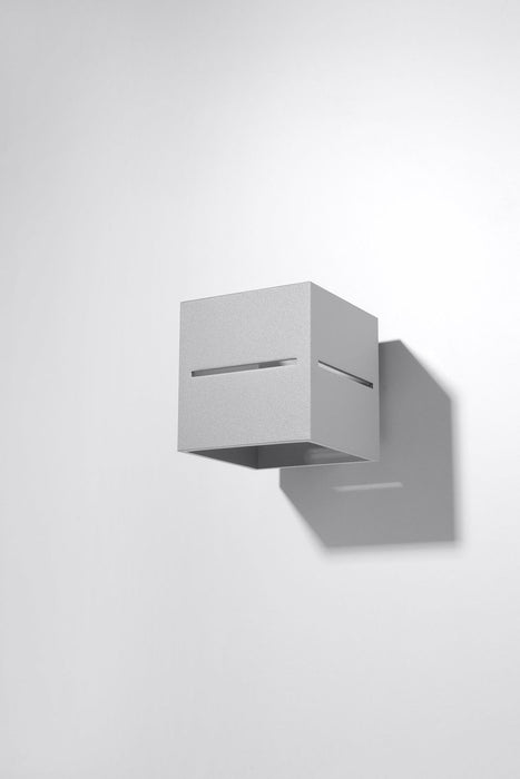 Stylish Grey Wall Lamp - Modern Loft Design - Quality G9 Lighting - Up/Down - Square Shape