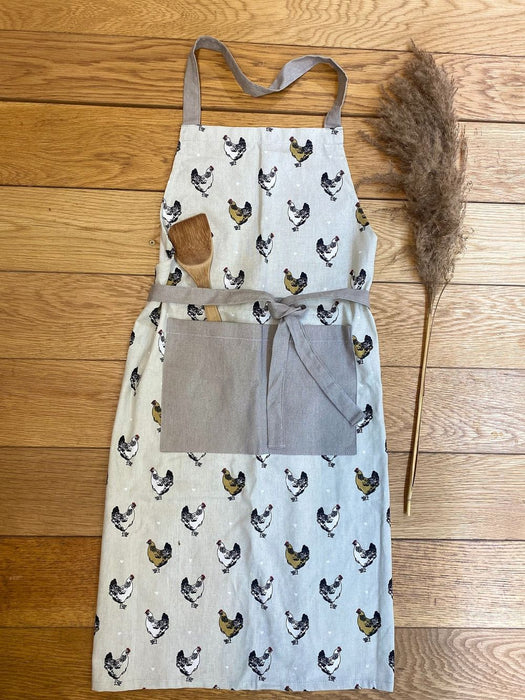 Cotton Pinafore Apron - Chicken Print - High-Quality & Stylish - Shop Now!