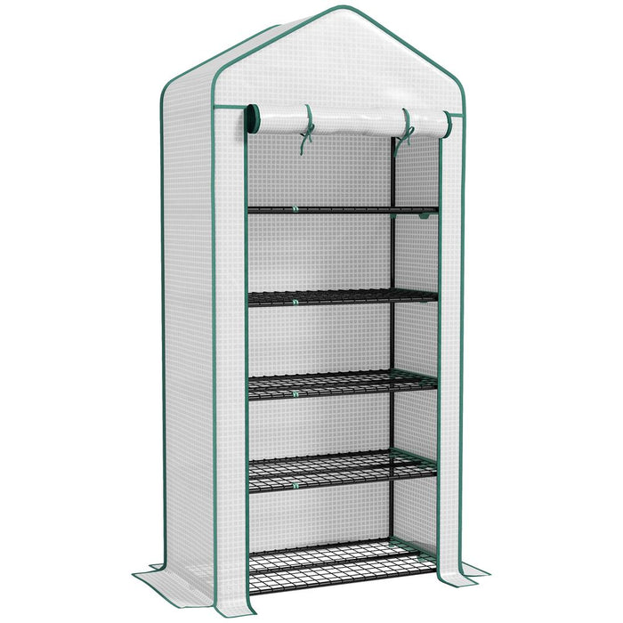 Premium Outsunny 5-Tier Mini Greenhouse: Widened Design, 193H x 90W x 49Dcm, White - Top Quality