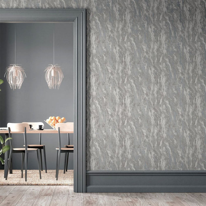 Luxe Texture Pewter Wallpaper - High-Quality & Attention to Detail - Perfect for All Demographics