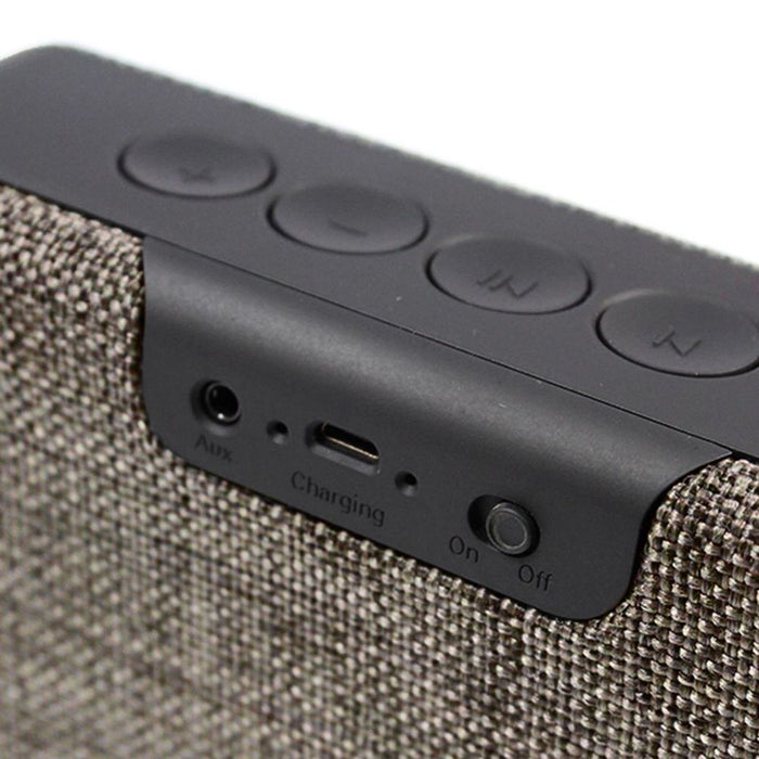 Soundz Fabric Bluetooth V4.1 Speaker - Portable, 2x3W, Hands-Free, FM Radio - Brown