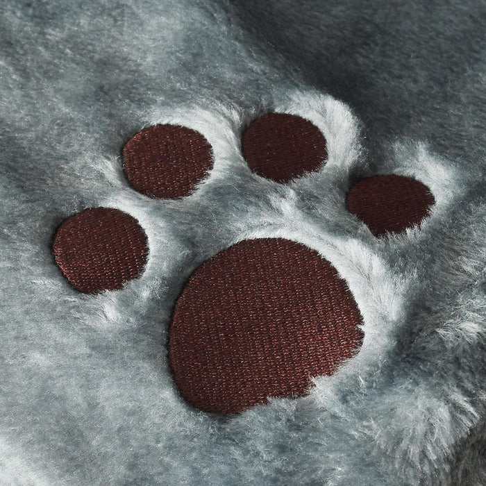 Cozy Cat Radiator Bed - Super Soft Fur, Strong Durable Frame, Grey w/ Paw Print - Perfect for All Cats & Kittens