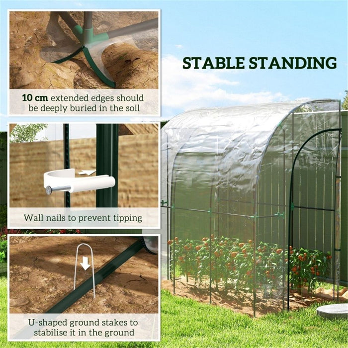 Walk-In Lean to Wall Tunnel Greenhouse