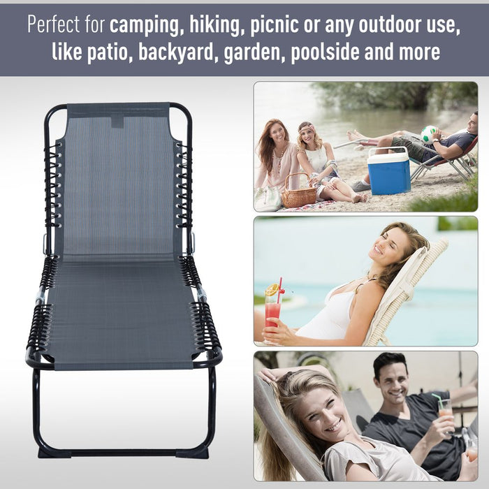 Premium Foldable Sun Lounger - Ultimate Comfort & Portability - Ideal for Beach, Patio, Garden - High Quality by Outsunny