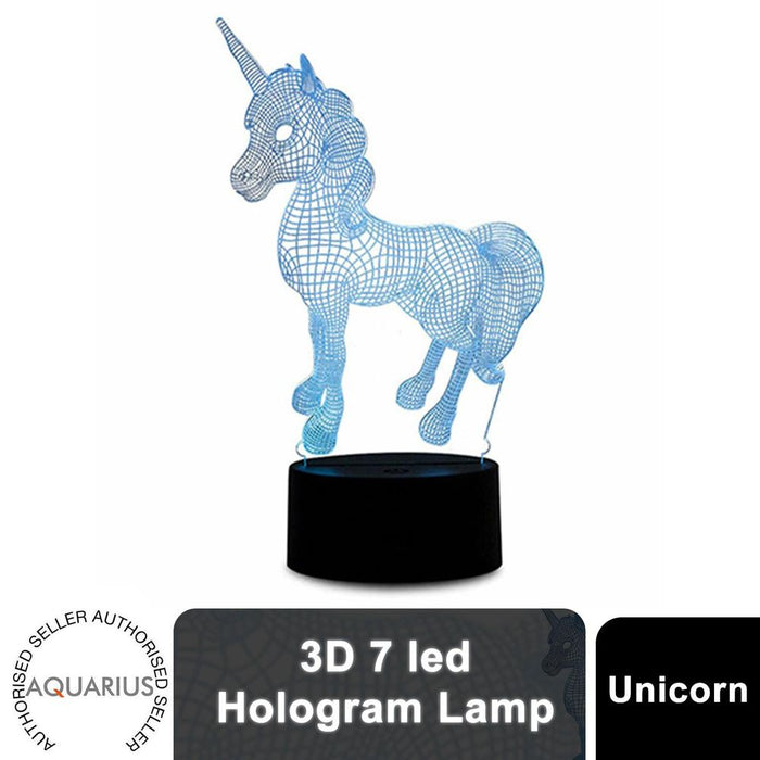 Aquarius 3D Colour Changing Hologram LED Night Light and Desk Lamp