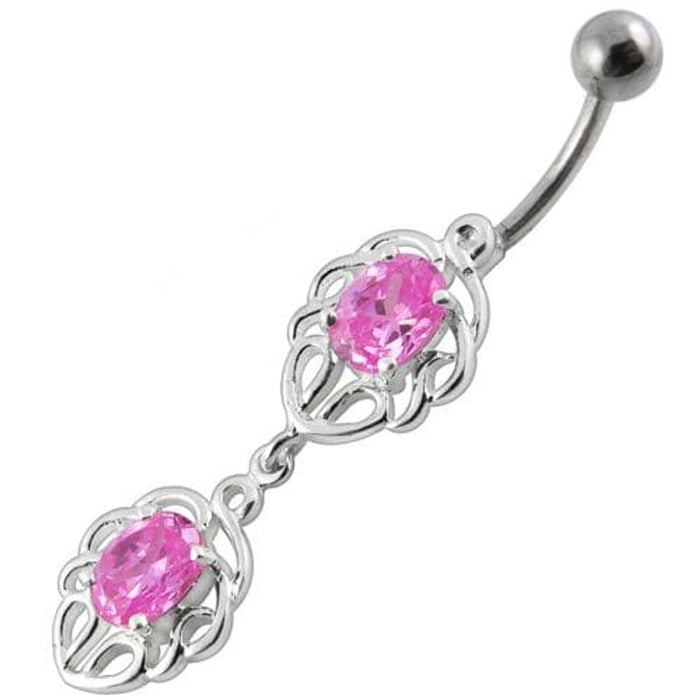 Fancy Jeweled Dangling Belly Ring