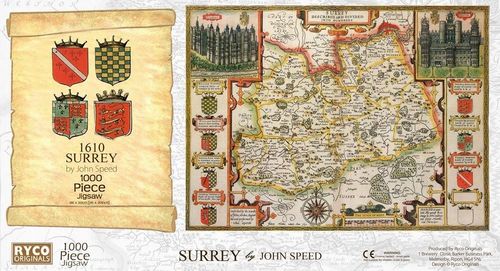 Surrey Historical Map 1000 Piece Jigsaw Puzzle (1610)