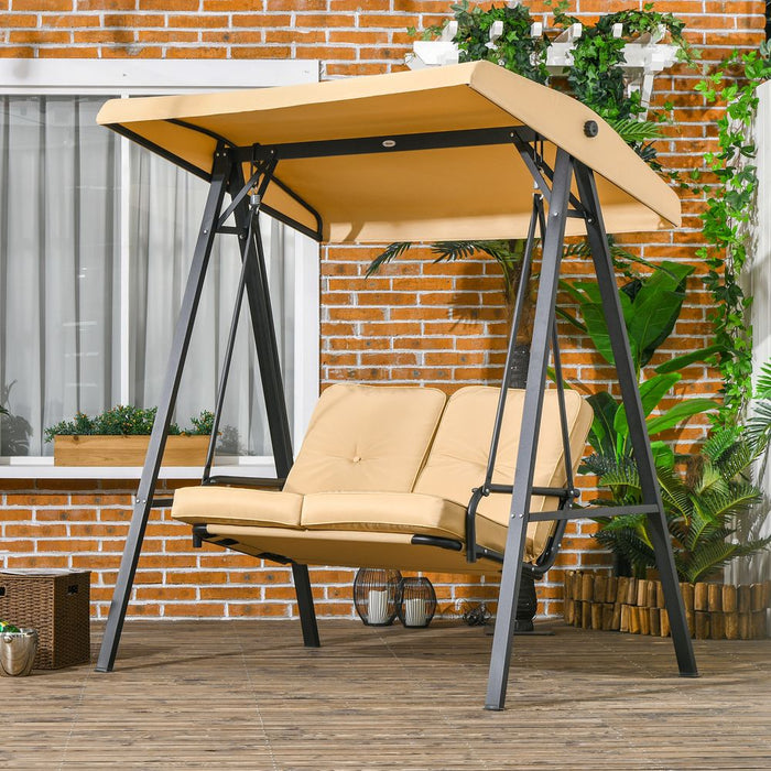 Outsunny 2-Seater Outdoor Swing w/ Adjustable Canopy: Stylish & Comfortable Garden Hammock