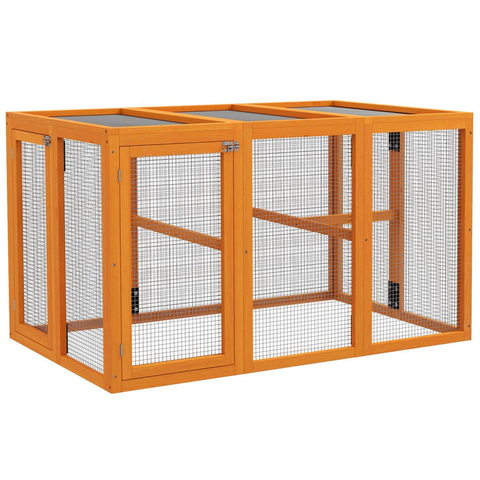 PawHut Wooden Chicken Coop with Combinable Design, for 1-3 Chickens