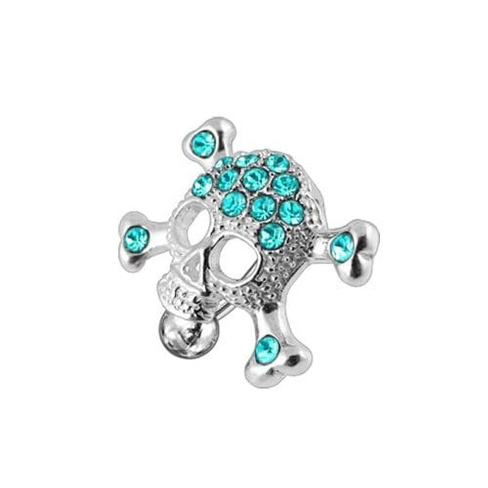 Crossbone Reverse Dangling Jewelled Belly Ring