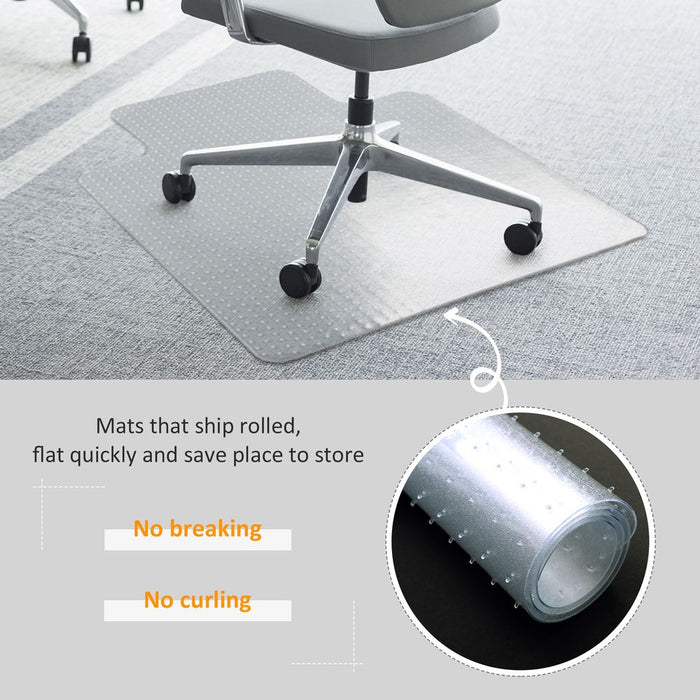 Premium Office Carpet Chair Mat | Spike-Free Non-Slip Chairmat | Frosted | HOMCOM