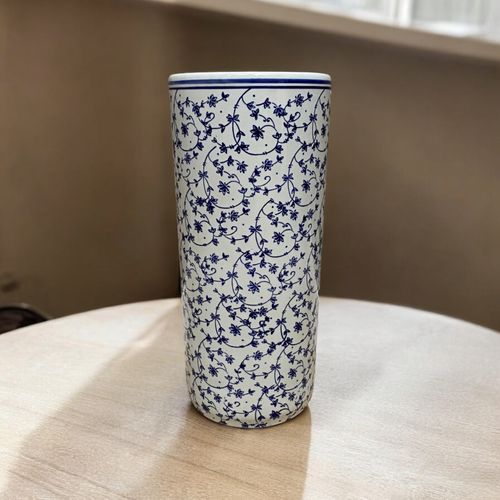 18" ROUND BLUE & WHITE UMBRELLA STAND