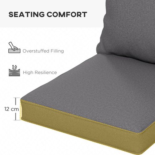 Outsunny One-piece Outdoor Back and Seat Cushion for Garden, Charcoal Grey
