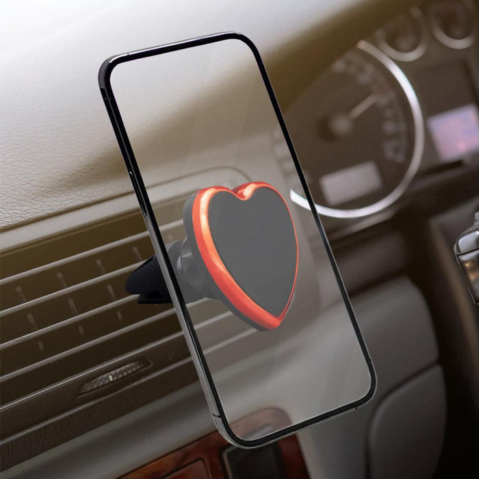 Aquarius Magnetic Heart Phone Car Mount, Firm Grip, Red: Universal, 360° Rotation, Compatible with iPhone & Samsung