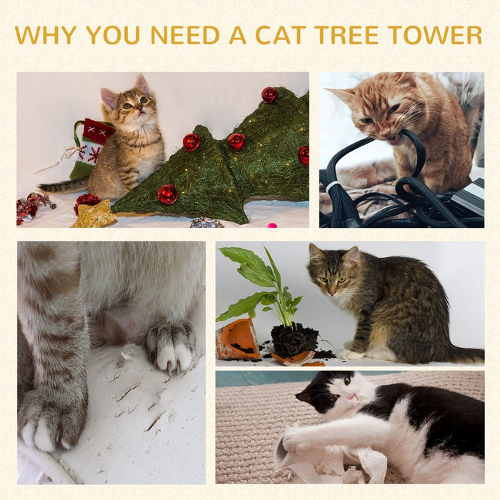 Premium 91cm Cat Tree - Activity Center with Scratching Post, Lamb Cashmere Perch - Top Quality!